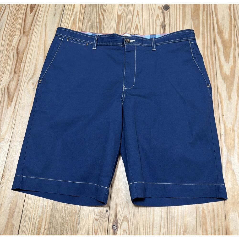Bob Timberlake Blue Chino Shorts Sailboats Palm Trees Beach Golf Size 38 New